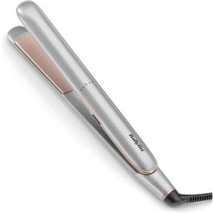 BaByliss Cosmos Piastra Capelli - Tecnologia in Ceramica a Scorrimento Morbido, 3 Impostazioni di Calore 180-235°C, Uso Internazionale, Argento, ST260E