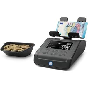 Safescan 6165 Macchina contasoldi che conta monete e banconote, Contamonete con riconoscimento automatico del rotolo di monete, Bilancia conta soldi per un conteggio semplice e veloce delle casse