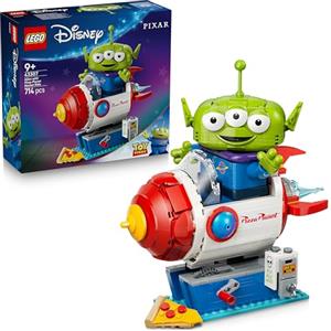 LEGO | Disney Pixar Viaggio Planetario su Razzo con Alieno e Pizza - Astronave Giocattolo con Alieno - Decorazione da Camera da Letto - Regalo per Bambini e Bambine da 9 Anni Fan di Toy Story - 43307