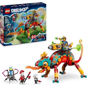 LEGO DREAMZzz 2 in 1 Il Camaleonte di Fuoco di Mateo - Animale Trasformabile in Aereo Giocattolo e Mech o in Guardiano - Costruzioni per Bambini da 7 Anni con 2 Minifigure - Idea Regalo - 71492