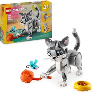 LEGO Creator 3 in 1 Gatto Giocoso Giocattolo - Animale che si Trasforma in Piccione o in Cane Domestico - Regalo di Compleanno Creativo per Bambine e Bambini da 8 Anni in su - 31163
