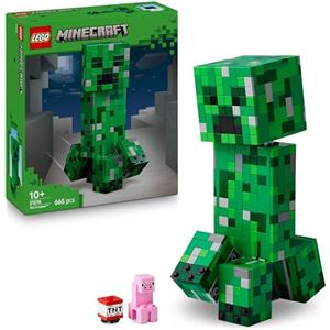 LEGO Minecraft Creeper Giocattolo - Action Figure di Mob Snodabile con Scomparto Segreto con Maiale e Elemento TNT - Regalo per Gamer, Bambini, Bambine e Fan Adolescenti da 10 Anni in su - 21276