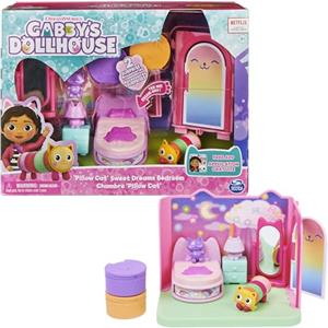 DREAMWORKS GABBY'S DOLLHOUSE Gabby's Dollhouse, La camera da letto di Cuscigatta, mini playset stanze della casa, giochi per bambini dai 3 anni in su