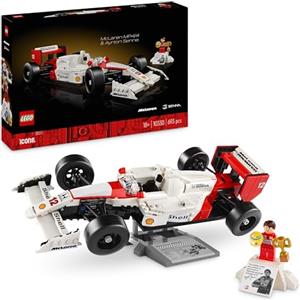 LEGO Icons McLaren MP4/4 e Ayrton Senna, Modellino da Costruire di Auto da Corsa con Minifigure, Replica Iconica Monoposto F1, Hobby Creativo per Adulti, Regalo per Lui, Lei, Marito o Moglie 10330