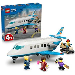 LEGO City Jet Passeggeri - Modellino di Aereo Giocattolo da Costruire con 4 Minifigure e Accessori da Viaggio - Giochi Didattici - Idea Regalo di Compleanno per Bambini da 4 Anni in su - 60492