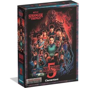 Clementoni - Stranger Things Puzzle 1000 Pezzi Stagione 5, Battaglia Finale a Hawkins, Poster Incluso, Celebration Collection, 70x50 cm, Made in Italy, 37096