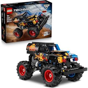 LEGO Technic Monster Jam Grave Digger Fire and Ice - Pull-Back Truck Toy - Race Car Model Kit w/Authentic Details - Birthday Gift for 7+ Year Old Boys, Girls & Fans - 42219