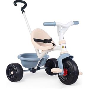 Smoby - Triciclo Be Fun azzurro, 7600740336, evolutivo, con struttura in metallo, asta parentale removibile, + 15 mesi