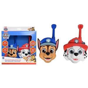 Lexibook, Paw Patrol, Walkie-Talkie 3D Chase e Marshall, Portata 500m, 2 Canali di Comunicazione, Clip da Cintura, Rosso/Blu, TW18PALXB