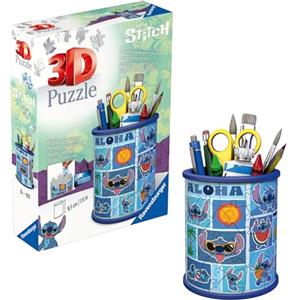 Ravensburger - Puzzle 3D Stitch, Portapenne 57 Pezzi, Per Bambini 6+ Anni