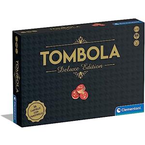 Clementoni Board Games - Tombola Deluxe Edition, Gioco da Tavolo per Tutta la Famiglia 6-99 Anni, 36 Cartelle con Finestrelle e Numeri in Legno, Lingua Italiana, 16800