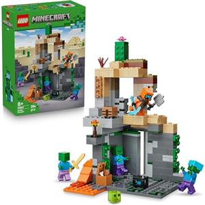 LEGO Minecraft Zombie Dungeon - Giocattolo Interattivo con Minifigure di Viandante, 3 Figure Zombie, Slime e un Tavolo da Crafting - Regalo per Gamer, Bambini e Bambine da 8 Anni in su - 21587