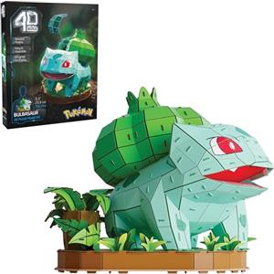 4D Build, Pokémon Bulbasaur, Kit di Modellismo 3D, Puzzle per Adulti, 12+