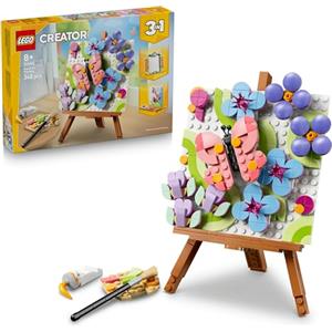 LEGO Creator 3 in 1 Dipinto Floreale Decorativo Giocattolo - Kit Modellismo 3D Trasformabile in Cornice o in Disegno di Fenicottero - Decorazione per Cameretta - Regalo per Bambini da 8 Anni - 31390