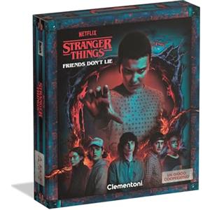 Clementoni - Stranger Things Friends Don't Lie, Gioco da Tavolo Ispirato alle Prime 4 Stagioni, Sfide nel Sottosopra con 12 Personaggi e Mostri Leggendari, Made in Italy, Lingua Italiana, 16666