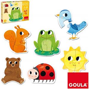 Goula- 6 Puzzle Form Animali da 2 pezzi