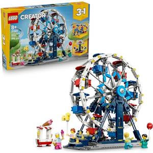LEGO Creator 3 in 1 Iconica Ruota Panoramica - Parco Giochi Trasformabile in Attrazione a Forma di UFO o in Giostra - Decorazione Cameretta - Regalo per Bambini e Bambine da 8 Anni in su - 31389