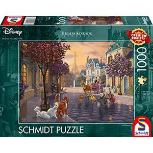 Schmidt Spiele 59690 Thomas Kinkade: Disney Aristocats (1000pc) Jigsaw Puzzle, Colourful