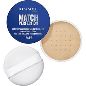 Rimmel London Match P Loose Setting Powder, 002, Translucent Honey, Leggero e Traspirante, Finitura Opaca, Trucco Vegano, 18g