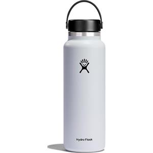 Hydro Flask - Wide Mouth - Borraccia da 1180 ml (40 oz) - Acciaio inossidabile con isolamento sottovuoto e coperchio a prova di perdite e rivestimento in polvere - Wide Mouth - White