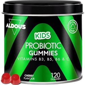 Aldous Bio Probiotici per Bambini - 120 Gummies Gusto Ciliegia - per Intestino