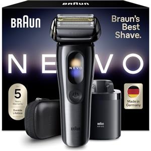 Braun NEVO Rasoio Elettrico Barba, Custodia Da Viaggio, NEVO15115C, Grafite