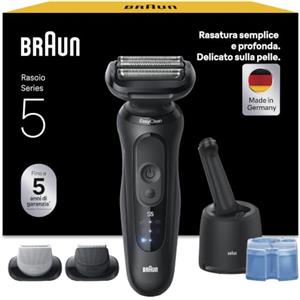 Braun Serie 5 Rasoio Elettrico Barba, Stazione Smartcare, 52-N7650cc, Nero