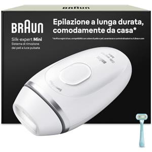 Braun Silk·Expert Mini Epilatore Luce Pulsata con Rasoio, PL1104 Bianco