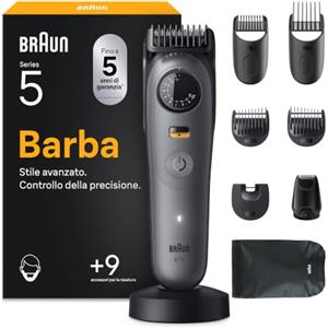 Braun Serie 5 Regolabarba Uomo, Accessori, Custodia, Bt5565, Grigio