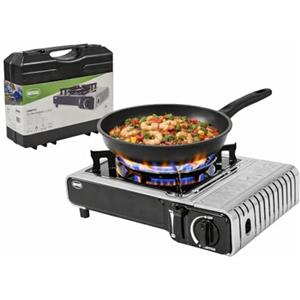 Amig - Fornello da campeggio a gas CAMP01 - Cucina portatile - 2,2 kW di potenza - Paravento e supporto per padella - Certificazione CE - Compatibile con cartucce CP-250 - Per campeggio ed escursioni