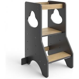 COSYLAND Torre Educativa Bambini, 80 x 50 x 37 cm, Nero E Naturale Classico