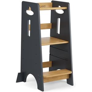 COSYLAND Torre Educativa Bambini, 80x45x40 cm, Grigio Classico e Naturale