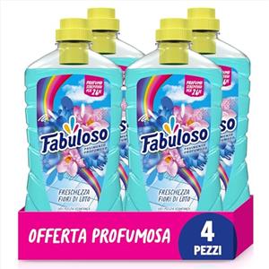 Fabuloso Detersivo Pavimenti Fiori di Loto 950ml | Detergente Multiuso | 100% Pulizia Istantanea | Profumo per 24 ore | Formula Biodegradabile al 94% | 99% Ingredienti di Origine Naturale