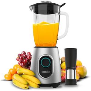 Cecotec Frullatore Elettrico Power Black Titanium 2300MAX Inox. 1800W, 27800RPM, Lame Titanio Nero, Caraffa Vetro 1.8L lavabile in Lavastoviglie, 2 Velocità, Pulse, Tritaghiaccio, Filtro Frullati