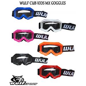 Wulf Cub WULFSPORT Mascherina Sportiva da Motocross ATV Moto MX e Quad Misura Bambino - Nero