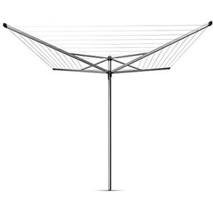 Brabantia - Stendibiancheria Topspinner - 50m di Spazio per Stendere - Corde Resistenti ai raggi UV & Profilo Antiscivolo - con Picchetto e Custodia (45mm) - Metallic Grey - ø 295 cm