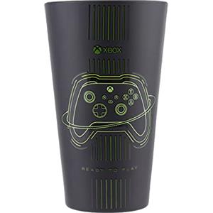 Paladone Bicchiere XBOX Tazza in Vetro Opaco Nero & Verde, Design Controller, 400ml