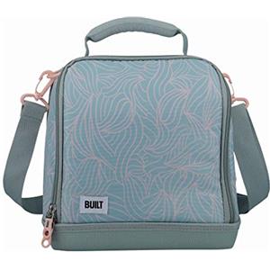 BUILT Borsa Termica per Il Pranzo con Design The Mindful, Poliestere, Grigio/Rosa Pallido, 18.5 x 24 x 26 cm