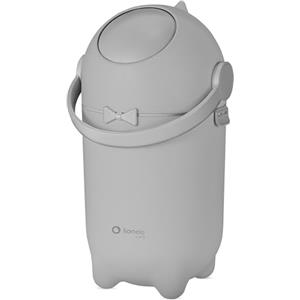 lionelo PUREBIN Mangiapannolini Universale che non lascia uscire gli odori, per sacchetti universali senza ricariche costose, bidone pannolini per neonati, uso con una mano, 10 l (Grigio)