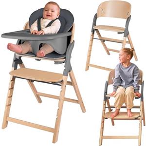 LIONELO Megan Seggiolone Pappa in Legno per Bambini da 6 Mesi e Adulti