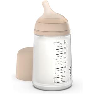 Suavinex, Biberon Anti-Coliche Zero Zero, con Tettarella in Silicone a Flusso Medio (M), +3 Mesi, Per Allattamento misto Latte Materno e Formula, 270 ml, Light