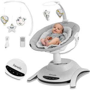 LIONELO Bella Sdraietta Elettrica Girevole 360° per Neonati fino a 9 kg
