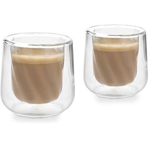 La Cafetière Set di bicchieri cortado a doppia parete 2pc Siena, tazze da caffè isolate da 135 ml per barista cortado, impilabili e leggere