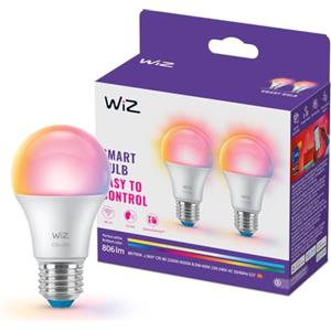 WiZ Lampadina Smart LED A60 E27, Confezione da 2