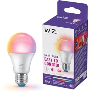 WiZ Smart LED A60 (Confezione da 1), Luce smart a colori e bianco Regolabile, Lampadina con attacco E27 equivalente 60 W, Lampadina Alexa compatibile con Google Assistant e Apple Home
