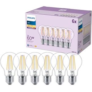Philips LED Classic, Lampadina smart LED E27 a goccia, Confezione da 6