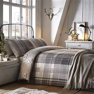 Dreams & Drapes sogni e tende set copripiumino, 100% cotone, grigio, singolo