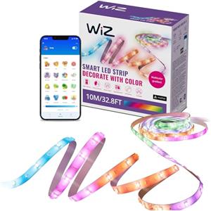 Wiz Striscia LED RGBIC Striscia luminosa a LED-10m, 16milioni di colori+sfumature di bianco scenari luminosi dinamici connessione al Wi-Fi controllo vocale/app funziona con Google Home Alexa e HomeKit