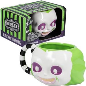 Paladone Beetlejuice - Tazza a forma di volto con licenza ufficiale, regalo per fan del film horror retrò, bicchieri extra large in ceramica 3D, tazza da collezione di film anni '80, 650 ml