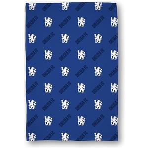 CHARACTER WORLD Coperta ufficiale Chelsea FC in pile, super morbida, design geometrico a tema calcio, calda e super morbida, perfetta per casa, camera da letto, pigiama party e campeggio